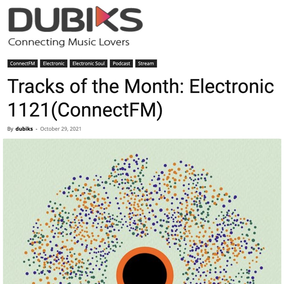 Dubiks tracks of the month mix, including The Black Dog, Bonobo, Room of Wires...
