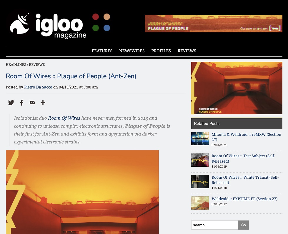 'Fragrant broken-beat melodics that one simply can't turn away from' - Igloo magazine reviews Plague of People
