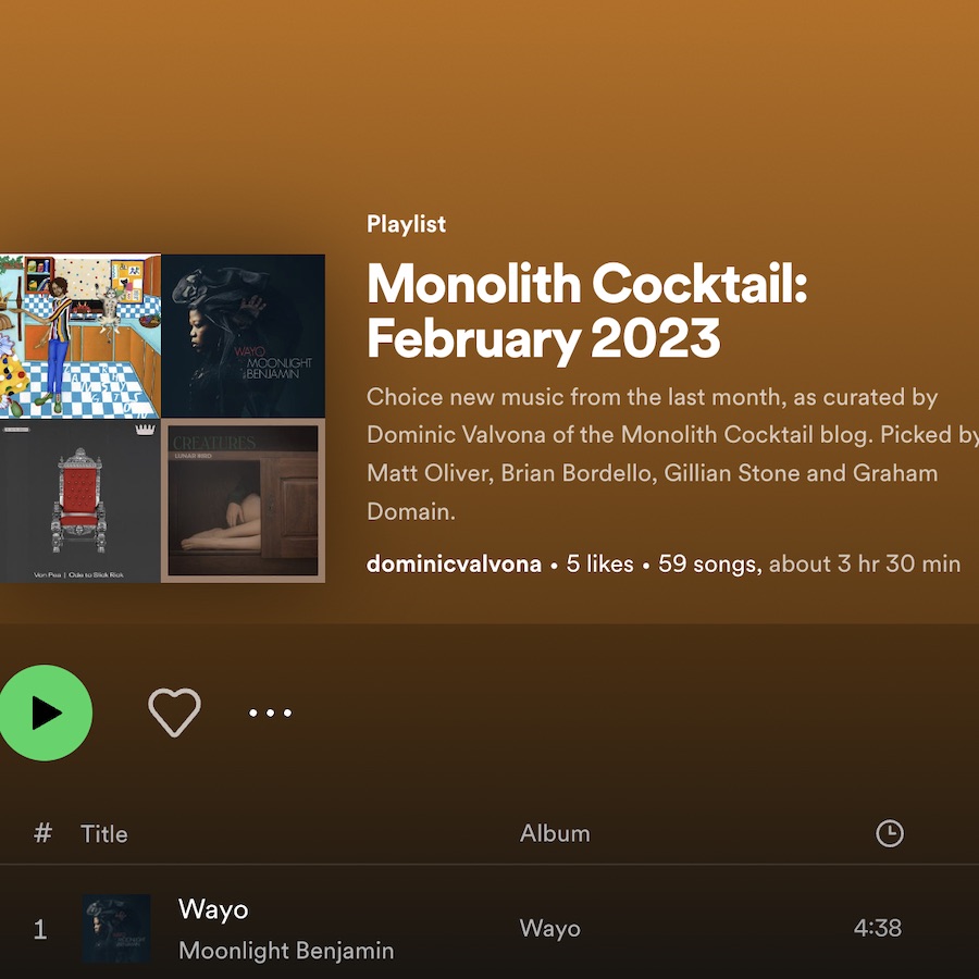 Eclectic collection from Monolith Cocktail